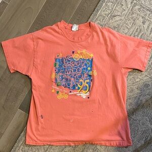 The Great Caddo Bicycle Tour from 1995 on Hanes Salmon Crewneck Tee